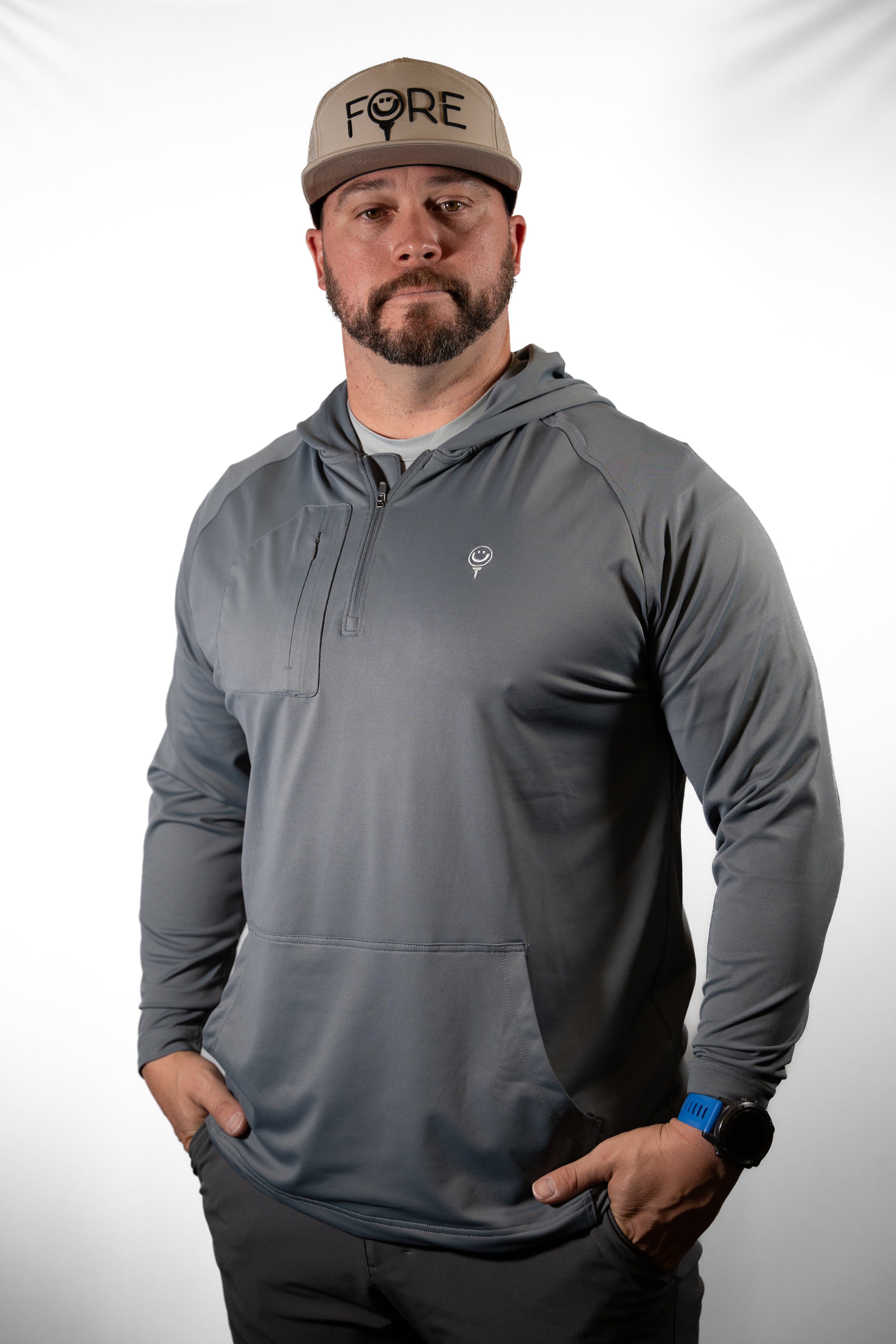 Relax 1/4 Zip Hoodie Grey
