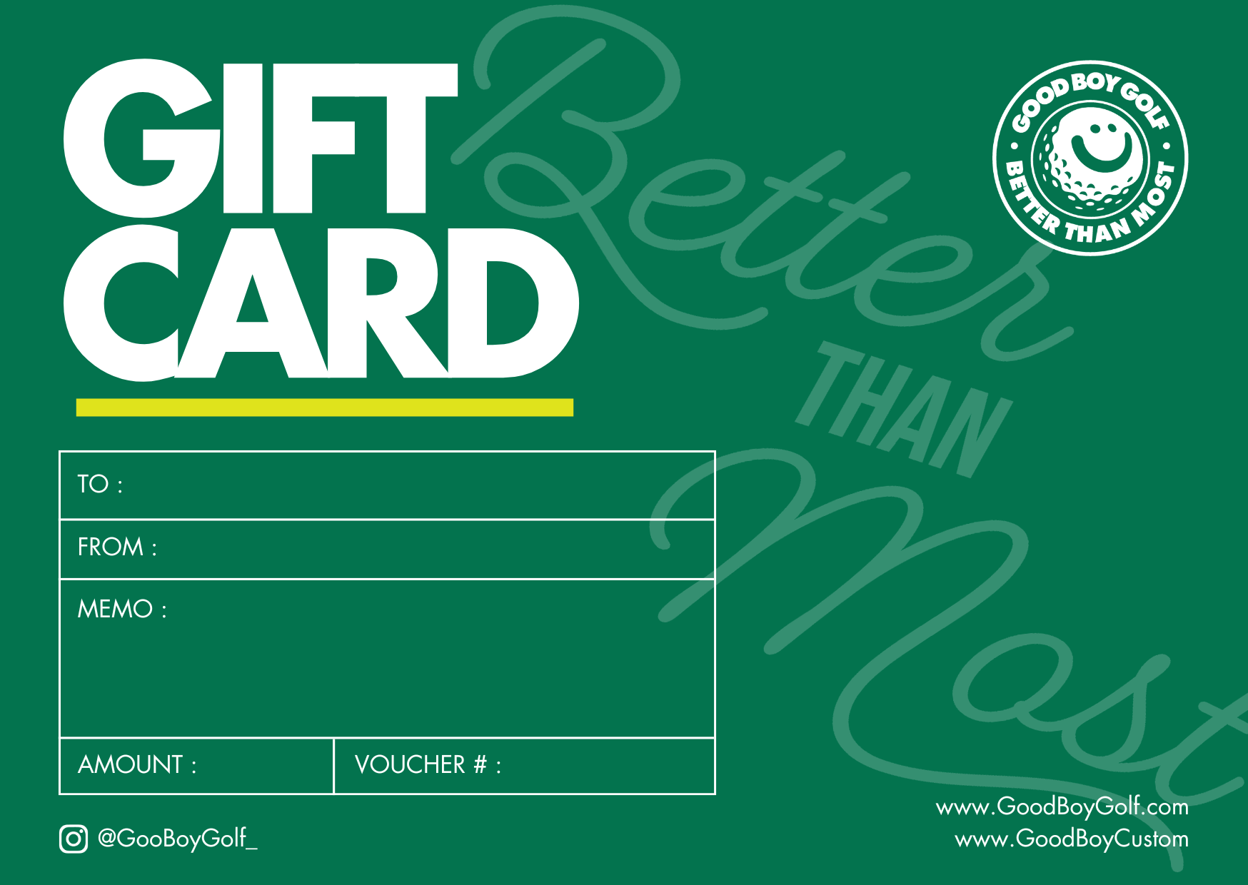 Good Boy Golf Gift Card
