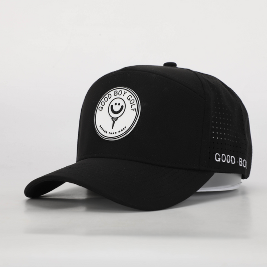 7-Panel Waterproof Good Boy Hat - BLACK