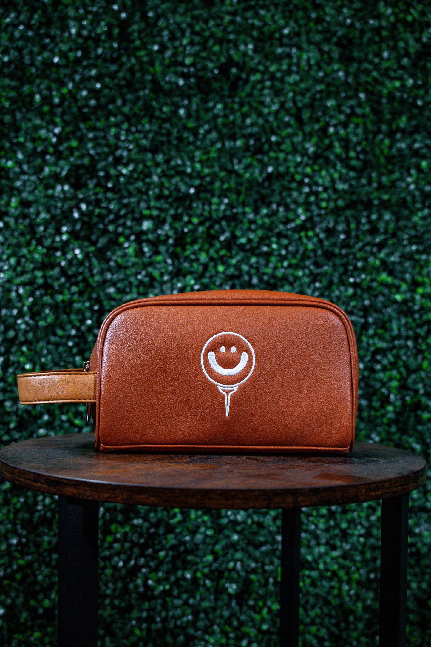 Travel Brown Leather Bathroom Bag