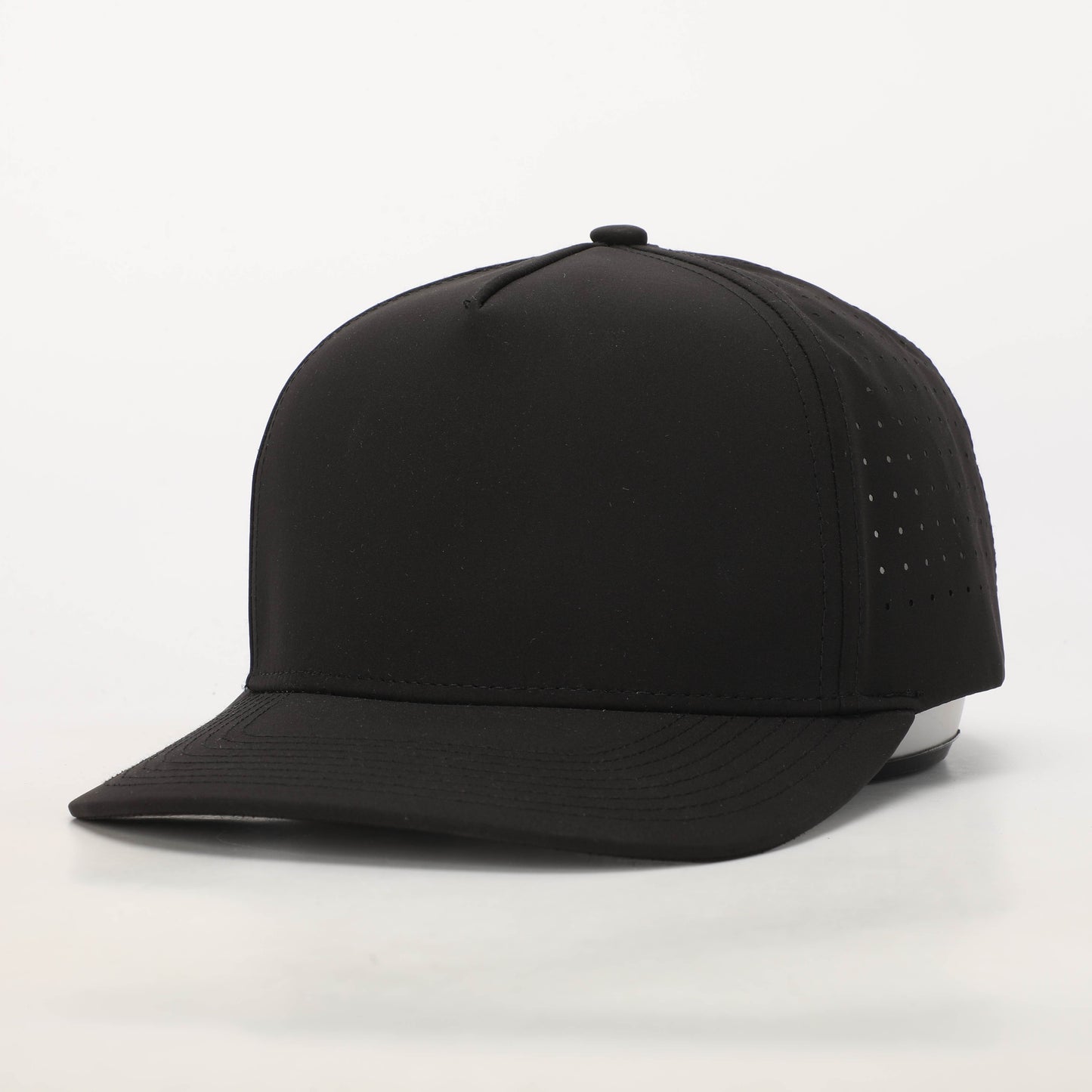 CUSTOM- Solid Black 5 Panel Hat