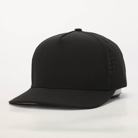CUSTOM- Solid Black 5 Panel Hat