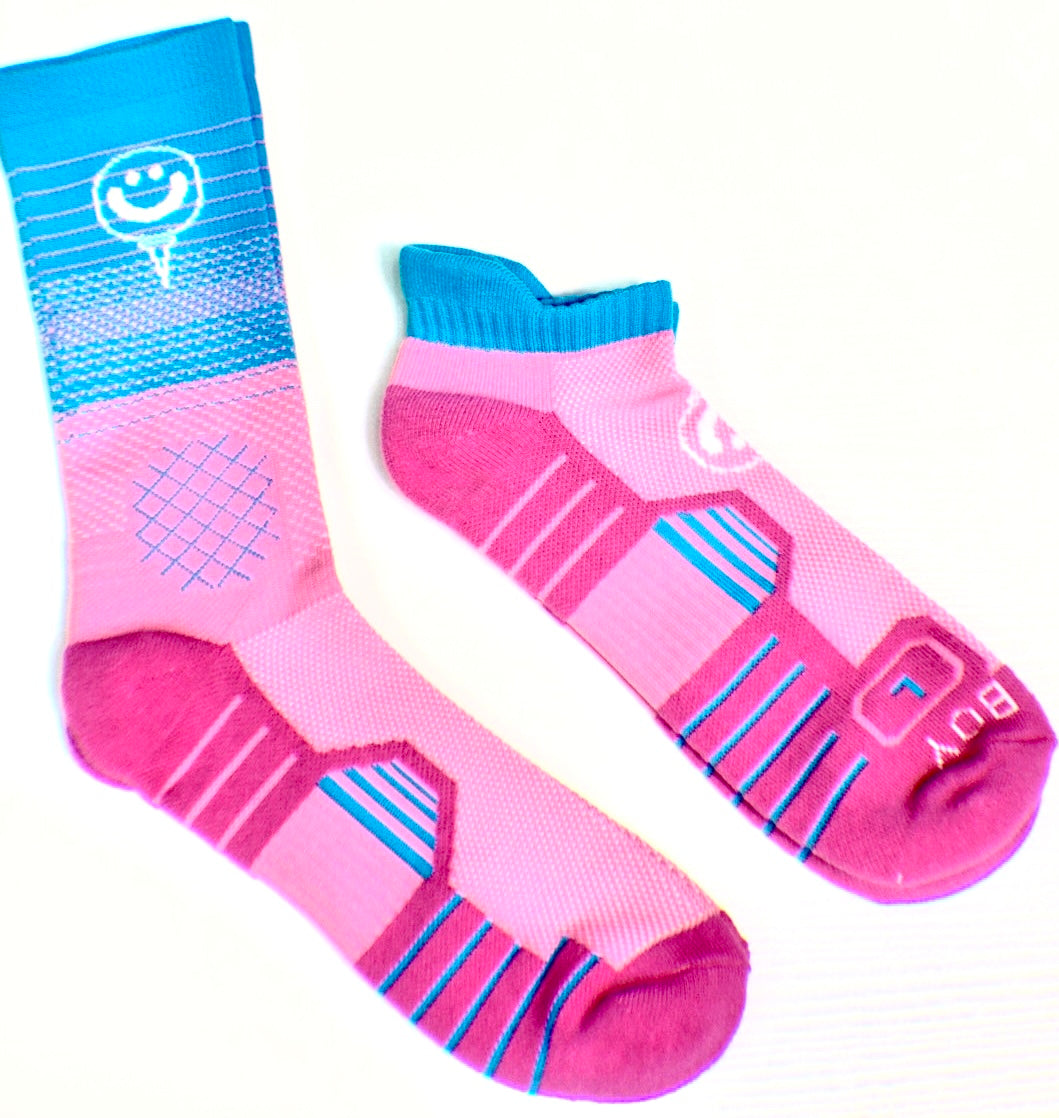 Happy Face Pink & Blue Socks