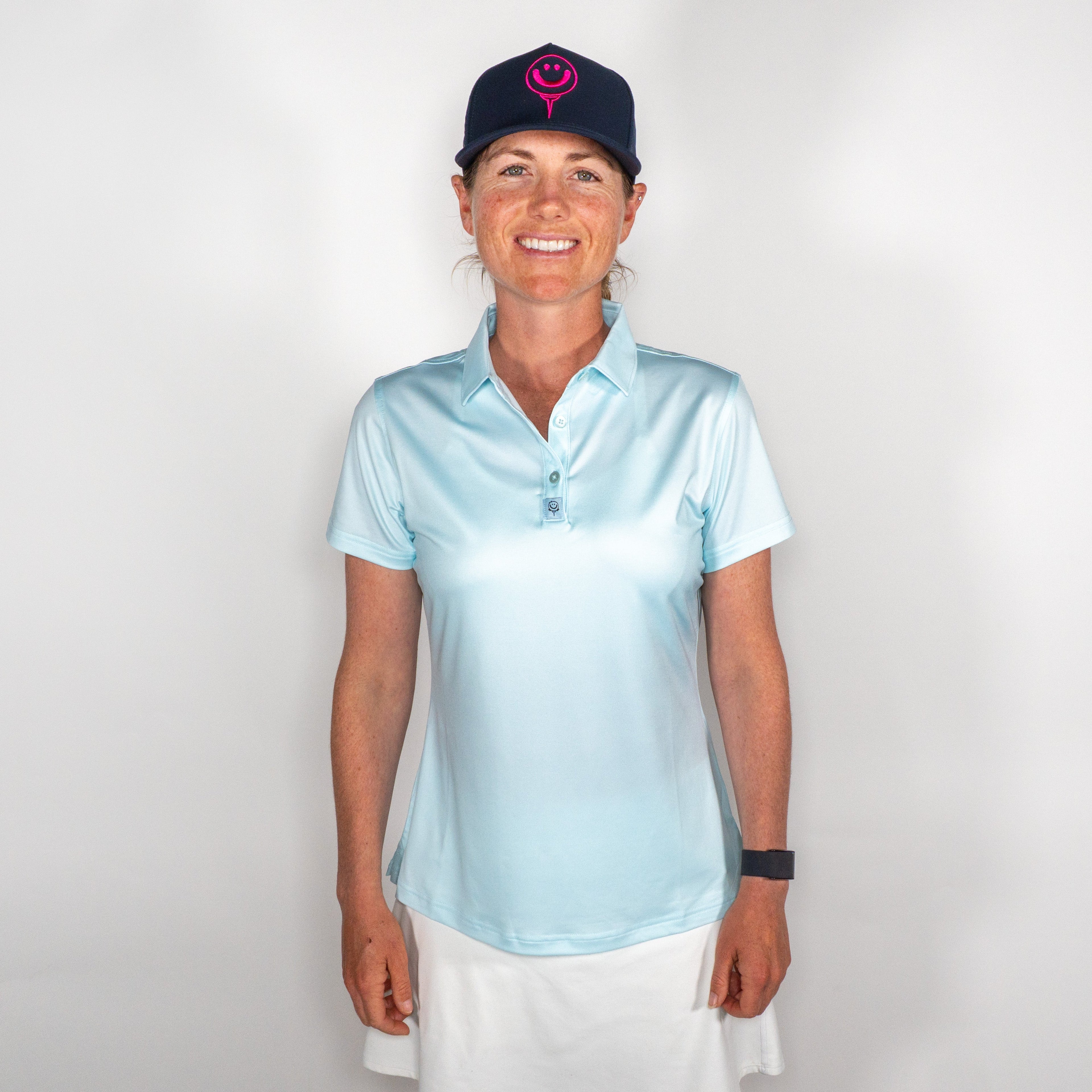 Women's Tucked Light Blue Polo