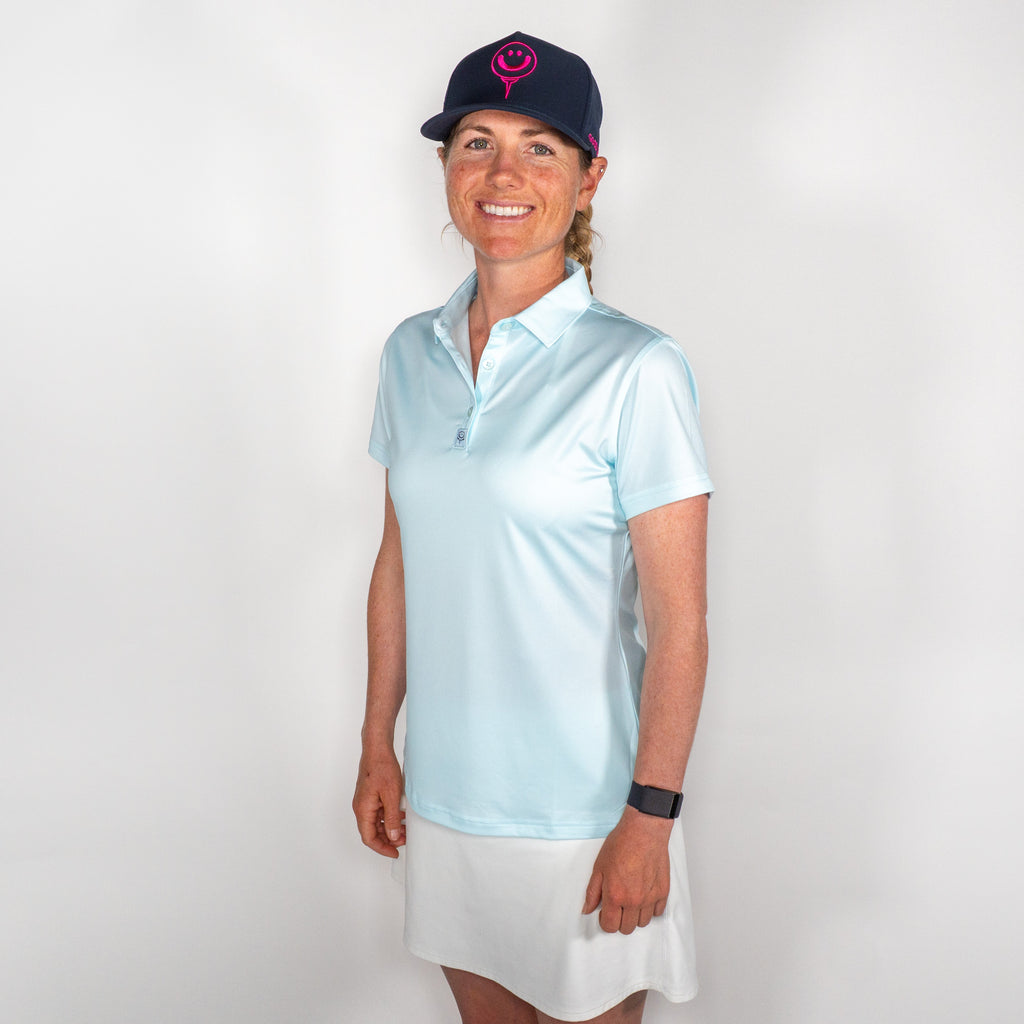 Women's Tucked Light Blue Polo