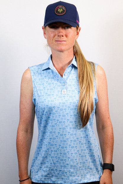 Good Girl Sleeveless Polo- Blue Summer Drive