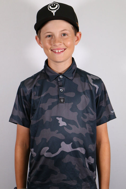 Junior Boys - Black Camo Polo