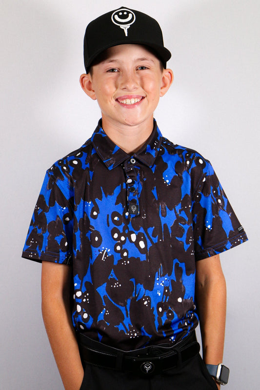 Junior Boys - Black & Blue Shadow Polo