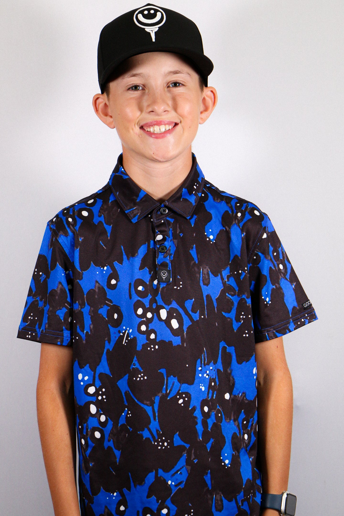 Junior Boys - Black & Blue Shadow Polo