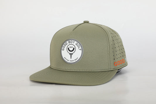 Flat Bill Good Boy Waterproof Hat - Olive Green