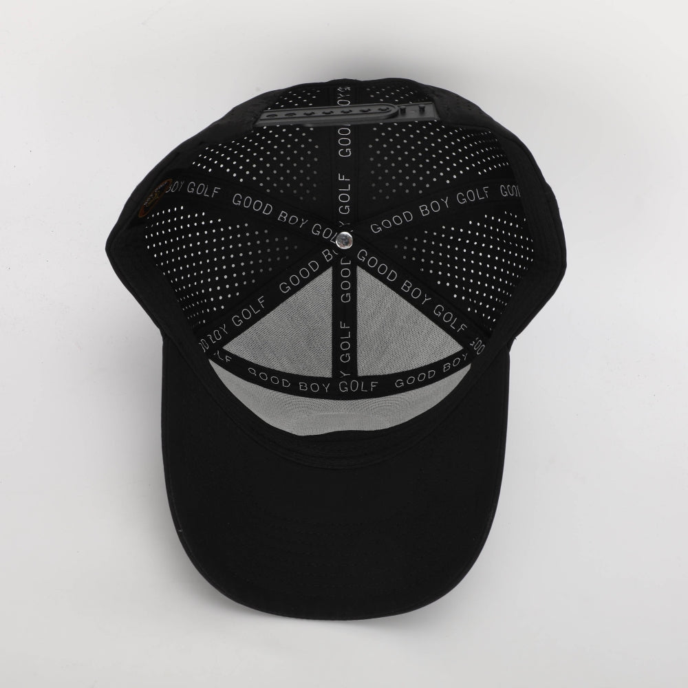 7-Panel Waterproof Good Boy Hat - BLACK